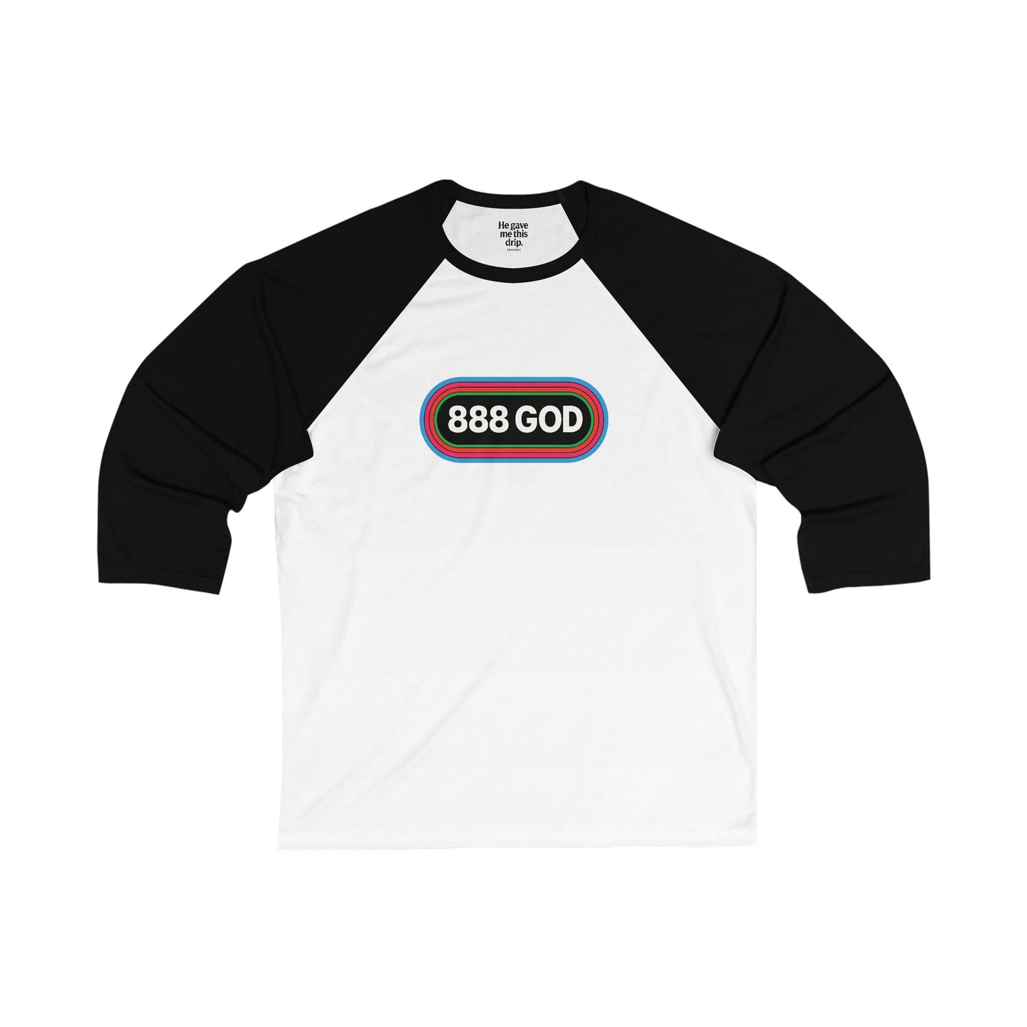 Retro Style Unisex Baseball Tee - 888 GOD, Streetwear Faith Drop, Eternal Drip