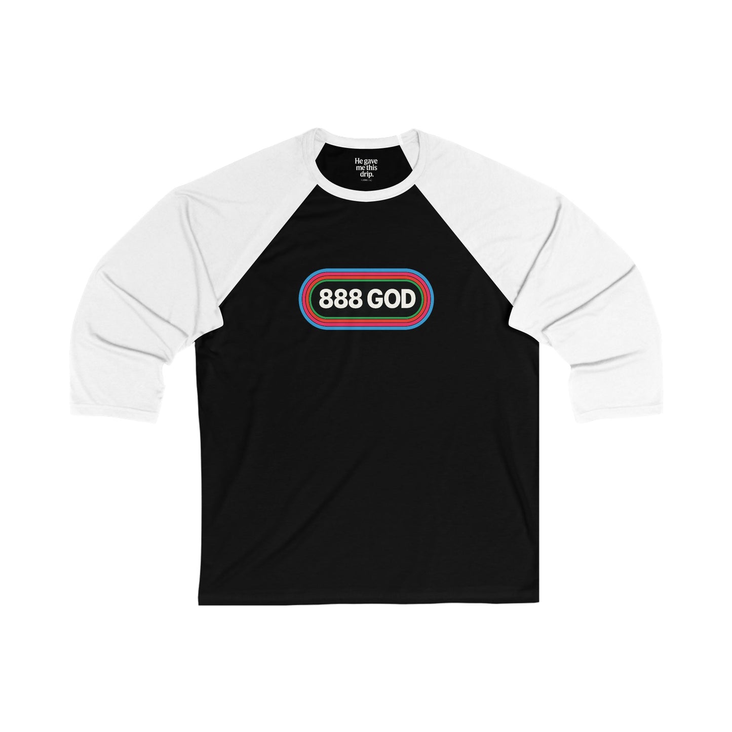 Retro Style Unisex Baseball Tee - 888 GOD, Streetwear Faith Drop, Eternal Drip