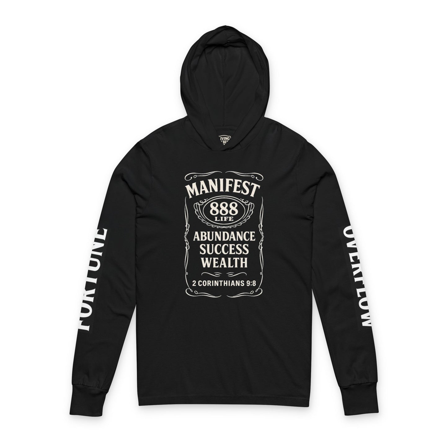 Manifest 888 Hooded Tee – Abundance + Wealth Verse