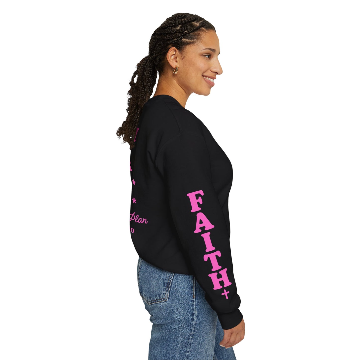Christian Crewneck Sweatshirt - Faith and Island Vibes - Isaiah 41:10 - Trust His Plan
