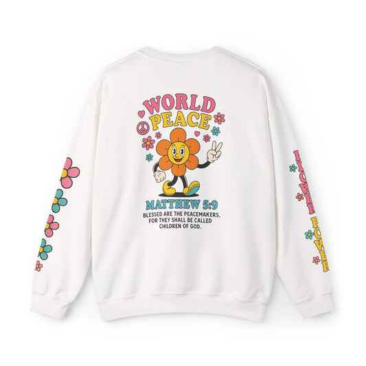 WORLD PEACE Crewneck – Matthew 5:9